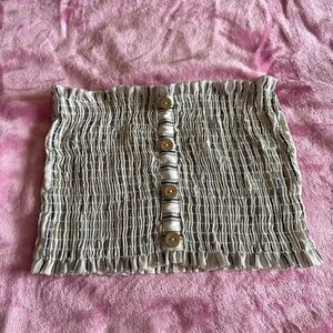 Papaya Navy Blue and White Tube Top